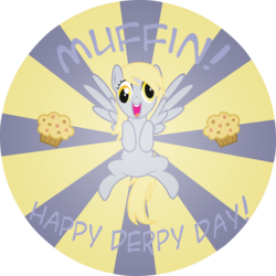 Size: 4706x4706 | Tagged: safe, artist:spectty, derpy hooves, pegasus, pony, g4, absurd resolution, derpy day, derpy day 2013, female, mare, muffin, solo, that pony sure does love muffins