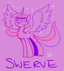 Size: 500x553 | Tagged: safe, artist:theironphish, twilight sparkle, alicorn, pony, g4, female, mare, solo, sunglasses, swerve, twilight sparkle (alicorn)