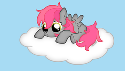 Size: 1024x576 | Tagged: safe, artist:symbianl, oc, oc only, oc:candy cloud, pegasus, pony, filly