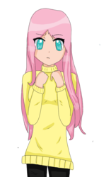 Size: 575x916 | Tagged: safe, artist:tangy-chan, fluttershy, human, g4, female, humanized, solo