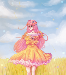 Size: 700x793 | Tagged: safe, artist:yumeaya, angel bunny, fluttershy, g4, humanized