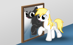 Size: 1024x640 | Tagged: safe, artist:symbianl, oc, oc only, pegasus, pony, cracked, ed schlottman, mirror, porcelain