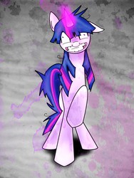 Size: 3240x4320 | Tagged: safe, artist:strikeraptor, twilight sparkle, pony, g4, angry, female, insanity, magic, solo, twilight snapple