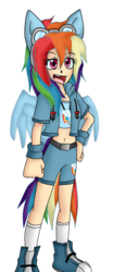 Size: 928x2236 | Tagged: safe, artist:elias1986, rainbow dash, human, g4, converse, eared humanization, female, humanized, shoes, solo, winged humanization