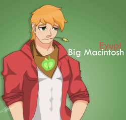 Size: 1125x1074 | Tagged: safe, artist:carlosuchiha, big macintosh, human, g4, humanized, male, solo