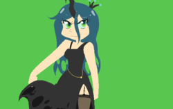 Size: 618x387 | Tagged: dead source, safe, artist:srslywtfxd, queen chrysalis, human, g4, female, horn, horned humanization, humanized, solo