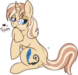 Size: 357x341 | Tagged: safe, artist:lulubell, oc, oc only, oc:lulubell, pony, unicorn, chubby, glasses, simple background, solo, transparent background