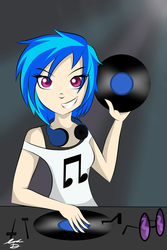 Size: 2000x3000 | Tagged: safe, artist:foreverincompetent, dj pon-3, vinyl scratch, human, g4, female, humanized, solo