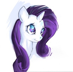 Size: 1045x1020 | Tagged: safe, artist:jazzteeth, rarity, pony, g4, bust, female, looking up, simple background, solo