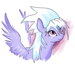 Size: 1091x938 | Tagged: safe, artist:jazzteeth, cloudchaser, pegasus, pony, g4, female, looking up, simple background, solo