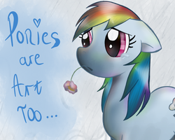 Size: 1024x819 | Tagged: safe, artist:thaxxmienxx, rainbow dash, g4, bronybait, crying, heart, jellynoms, mouth hold, sad