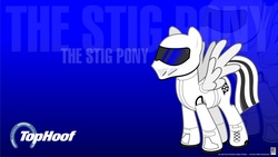 Size: 3841x2160 | Tagged: safe, artist:kman-studio, ponified, the stig, top gear, wallpaper