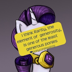 Size: 500x504 | Tagged: safe, rarity, pony, g4, pony confessions, solo, text