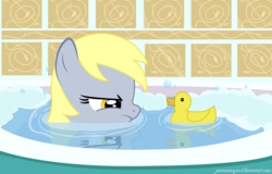 Size: 3200x2048 | Tagged: safe, artist:joemasterpencil, derpy hooves, pegasus, pony, g4, bath, female, mare, rubber duck, show accurate, solo