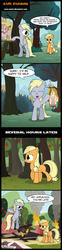 Size: 834x3380 | Tagged: safe, artist:toxic-mario, applejack, derpy hooves, pegasus, pony, g4, barn, belly, comic, female, mare, pun