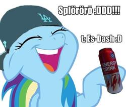 Size: 640x539 | Tagged: safe, rainbow dash, g4, energy drink, euro shopper, jonne