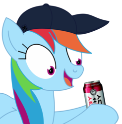 Size: 769x783 | Tagged: safe, rainbow dash, pegasus, pony, g4, bro, energy drink, euro shopper, female, jonne, mare, simple background, solo, transparent background