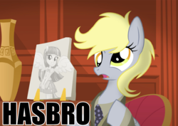 Size: 1000x706 | Tagged: safe, artist:equestria-prevails, derpy hooves, equestria girls, g4, ancient aliens, are equestrian girls human?, clothes, equestria girls drama, equestria girls plus, giorgio a. tsoukalos, image macro, skirt