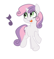 Size: 524x570 | Tagged: safe, artist:elslowmo, artist:jessy, sweetie belle, pony, unicorn, g4, female, filly, foal, simple background, singing, solo, transparent background