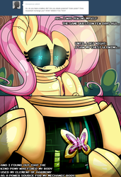 Size: 994x1455 | Tagged: safe, artist:extradan, fluttershy, cyborg, g4, element of kindness, flutterbot