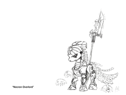 Size: 1600x1200 | Tagged: safe, artist:poniesofthekeene, necron, ponified, spear, war scythe, warhammer (game), warhammer 40k