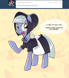 Size: 800x900 | Tagged: safe, artist:frankier77, limestone pie, earth pony, pony, ask pinkamena diane pie, g4, ask, clothes, female, maid, solo, tumblr