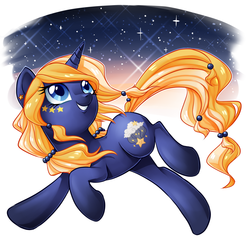 Size: 1033x1000 | Tagged: safe, artist:centchi, oc, oc only, oc:starry dreams, pony, unicorn, female, mare, stars