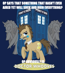 Size: 534x595 | Tagged: safe, doctor whooves, time turner, pony, equestria girls, g4, impact font, meta, tardis, text, weeping pegasi
