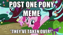 Size: 400x225 | Tagged: safe, edit, edited screencap, screencap, pinkie pie, earth pony, pony, friendship is magic, g4, my little pony: friendship is magic, hooves in air, image macro, meme