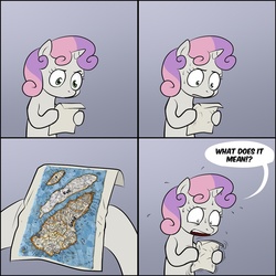 Size: 986x986 | Tagged: safe, sweetie belle, g4, exploitable meme, francesca berrini, map, meme, note, sweetie's note meme