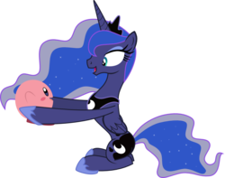 Size: 1163x918 | Tagged: safe, artist:chipmagnum, princess luna, alicorn, pony, puffball, g4, crossover, female, kirby, kirby (series), kirby luna, mare, nintendo, simple background, sitting, solo, transparent background, vector