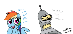 Size: 2735x1256 | Tagged: safe, artist:redapropos, rainbow dash, g4, bender bending rodríguez, crossover, futurama, male