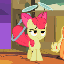 Size: 125x125 | Tagged: safe, screencap, apple bloom, g4, the cutie pox, animated, cropped, female, gif, gif for breezies, loop-de-hoop, picture for breezies, plate spinning, tired