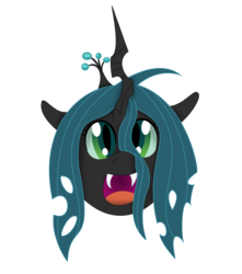 Size: 1080x1224 | Tagged: safe, artist:graphene, queen chrysalis, changeling, changeling queen, nymph, g4, crown, cute, cutealis, face, faic, female, happy, jewelry, regalia, simple background, smiling, solo, transparent background