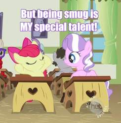 Size: 457x466 | Tagged: safe, apple bloom, diamond tiara, g4, image macro