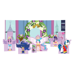 Size: 960x960 | Tagged: safe, princess cadance, princess celestia, princess luna, shining armor, spike, twilight sparkle, alicorn, pony, g4, official, adventure in the comments, clothes, coronation, crown, dress, female, hot topic, mare, merchandise, papercraft, roleplay in the comments, tuxedo, twilight sparkle (alicorn)
