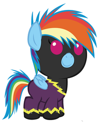 Size: 2000x2500 | Tagged: safe, artist:beavernator, rainbow dash, g4, clothes, costume, foal, shadowbolt dash, shadowbolts, shadowbolts costume, simple background, vector, white background