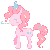 Size: 440x440 | Tagged: safe, artist:hima-hima, pinkie pie, earth pony, pony, g4, ^^, beady eyes, blush sticker, blushing, cute, diapinkes, eyes closed, female, full body, gif, hat, mare, noisemaker, non-animated gif, party hat, party horn, pixel art, profile, side view, simple background, small ears, solo, standing, transparent background