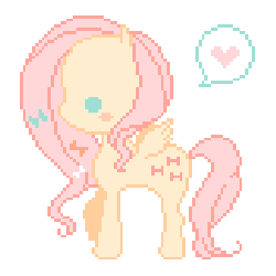 Size: 440x440 | Tagged: safe, artist:hima-hima, fluttershy, pegasus, pony, g4, beady eyes, blush sticker, blushing, cute, female, full body, gif, heart, mare, non-animated gif, pictogram, pixel art, profile, shyabetes, side view, simple background, small ears, small wings, solo, speech bubble, spread wings, standing, transparent background, wings