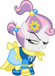 Size: 2379x3300 | Tagged: safe, artist:lerauxart, sweetie belle, pony, unicorn, g4, clothes, dress, female, filly, foal, simple background, socks, solo, striped socks, transparent background