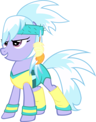Size: 1566x1984 | Tagged: safe, artist:sunran80, cloudchaser, pegasus, pony, g4, female, headband, leg warmers, mare, simple background, solo, standing, transparent background