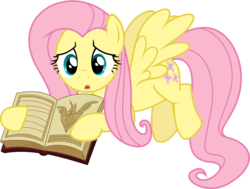 Size: 5592x4236 | Tagged: safe, artist:dewlshock, fluttershy, g4, absurd resolution, alicorn amulet, book, simple background, transparent background, vector