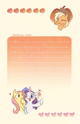 Size: 546x850 | Tagged: safe, artist:newrein, applejack, fluttershy, rarity, g4, stationery