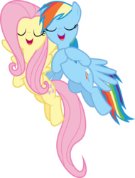 Size: 1280x1685 | Tagged: safe, artist:toughbluff, fluttershy, rainbow dash, g4, simple background, transparent background, vector