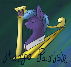 Size: 1000x948 | Tagged: safe, artist:aeritus, parish nandermane, g4, 30 minute art challenge, harp, musical instrument