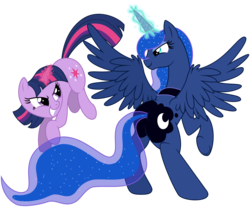 Size: 9675x8000 | Tagged: safe, artist:kysss90, artist:mickeymonster, princess luna, twilight sparkle, alicorn, pony, unicorn, g4, absurd resolution, duo, grin, simple background, smiling, transparent background, vector