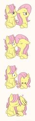 Size: 363x1250 | Tagged: safe, artist:nolycs, fluttershy, g4, adorascotch, blushing, butterscotch, comic, cute, female, kissing, male, rule 63, rule63betes, self ponidox, selfcest, ship:flutterscotch, shipping, shyabetes, straight