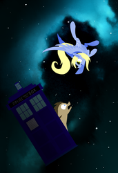 Size: 1141x1664 | Tagged: safe, artist:underpable, derpy hooves, doctor whooves, time turner, pegasus, pony, g4, doctor who, female, mare, space, tardis
