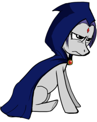Size: 1191x1503 | Tagged: safe, artist:marker, pony, ponified, raven (dc comics), solo, teen titans