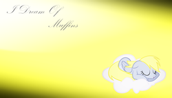 Size: 1374x780 | Tagged: safe, artist:ooderpyoo, derpy hooves, pegasus, pony, g4, cloud, female, mare, sleeping, solo, vector, wallpaper